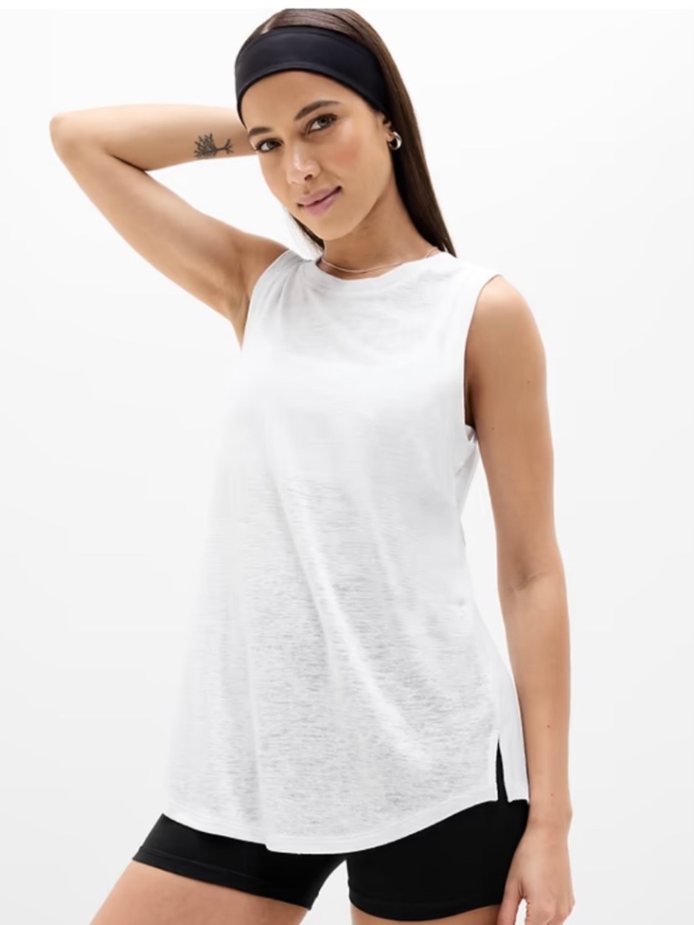 Athleta Breezy Tank In White Size Large